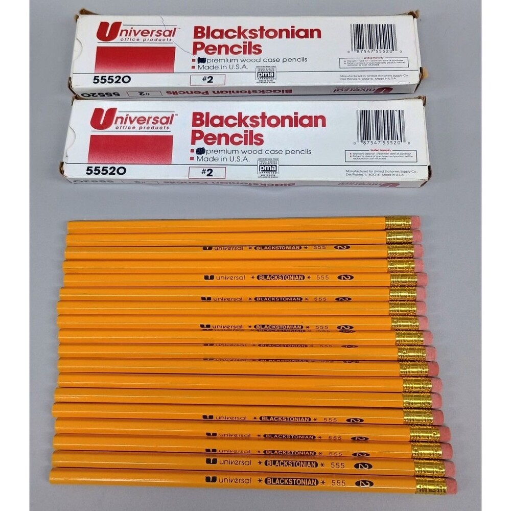Universal #2 Black Lead Wood Blackstonian Pencil 55520 Vintage Lot of 18 Pencils